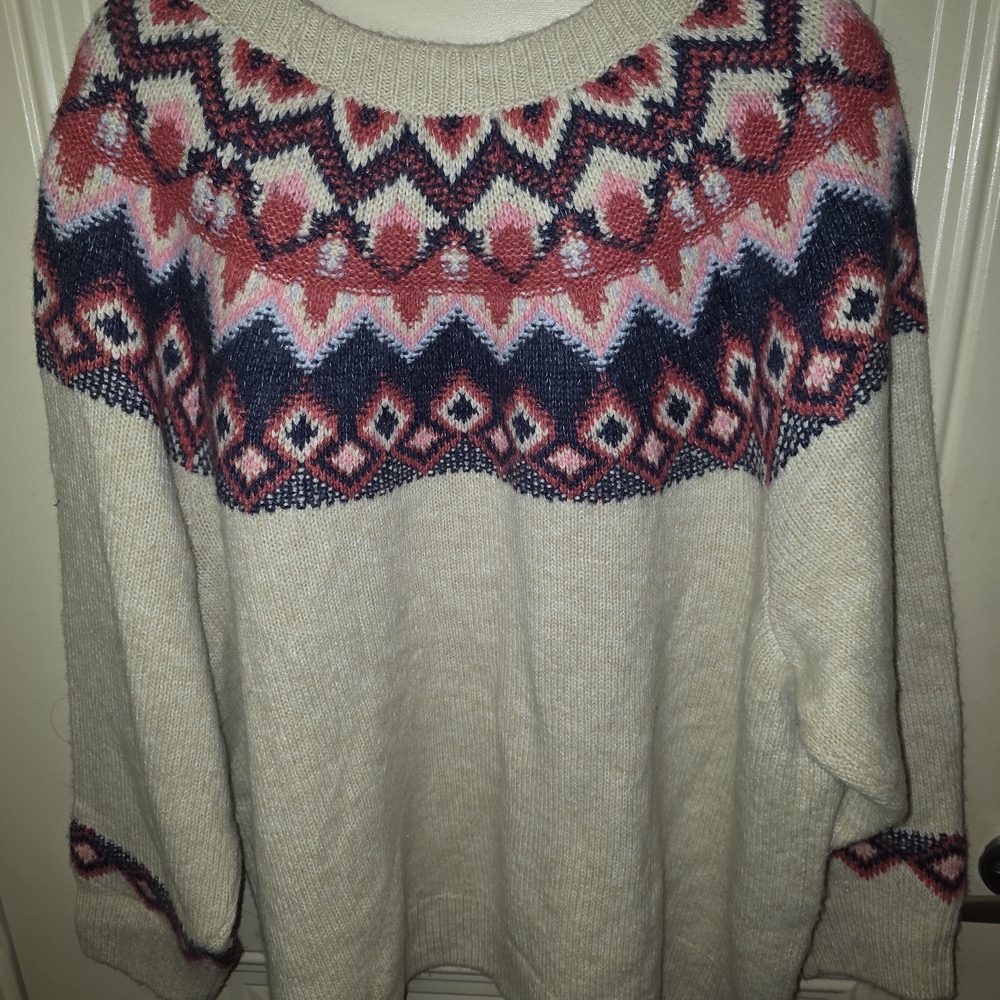 Old Navy Pink and Cream Sweater 4x - Picture 11 of 11